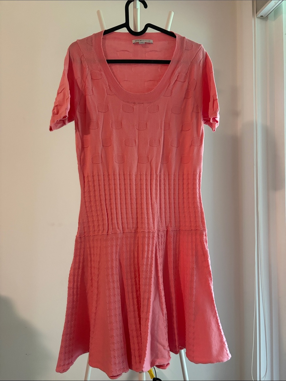 See by Chloe Women’s Pink Knit Scoop-Neck Dress